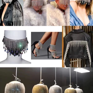 Que thủy tinh thủy tinh, rìa pha lê, váy sáng, kính thời gian, găng tay, phụ kiện đám cưới 8 Fringe Găng tay bán hàng chính - 7