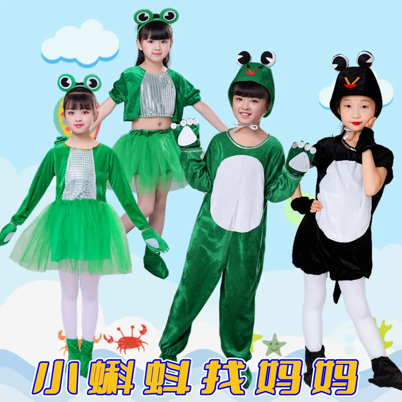 Little Frog Performance Clothing Children's Tadpole Looking for Mom Little Jumping Frog Cartoon Animal Dance Clothing