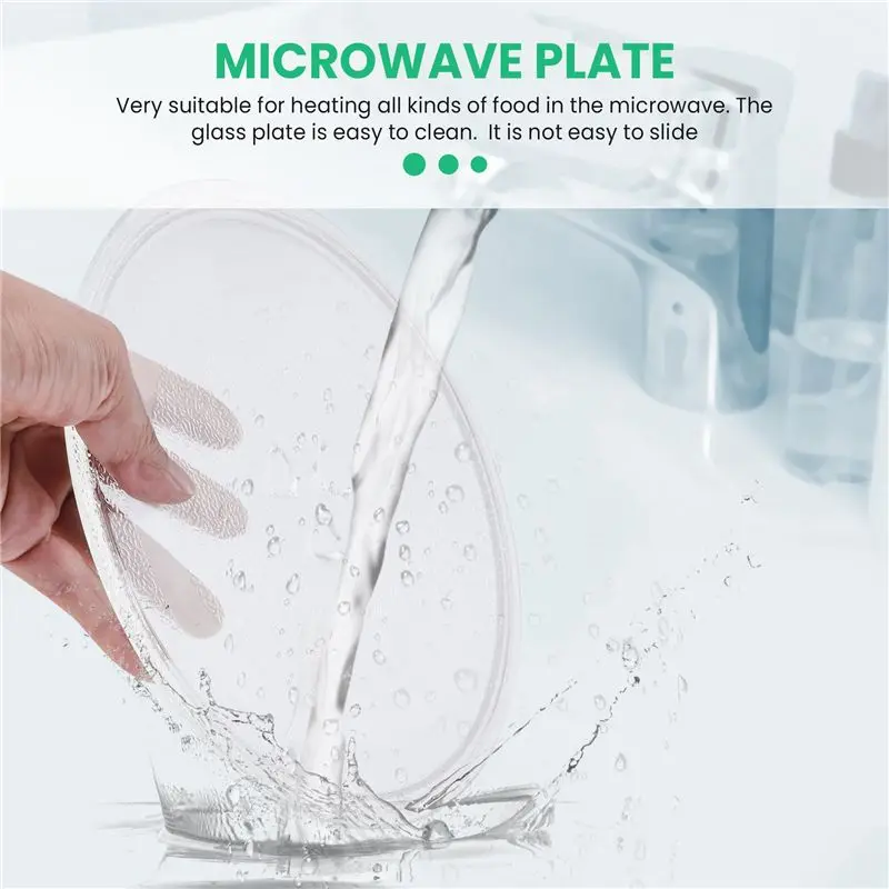 9.6 Inch Microwave Plate Spare Microwave Dish Durable Universal Microwave Turntable Glass Plates Round Replacement Plate Eco-Fri