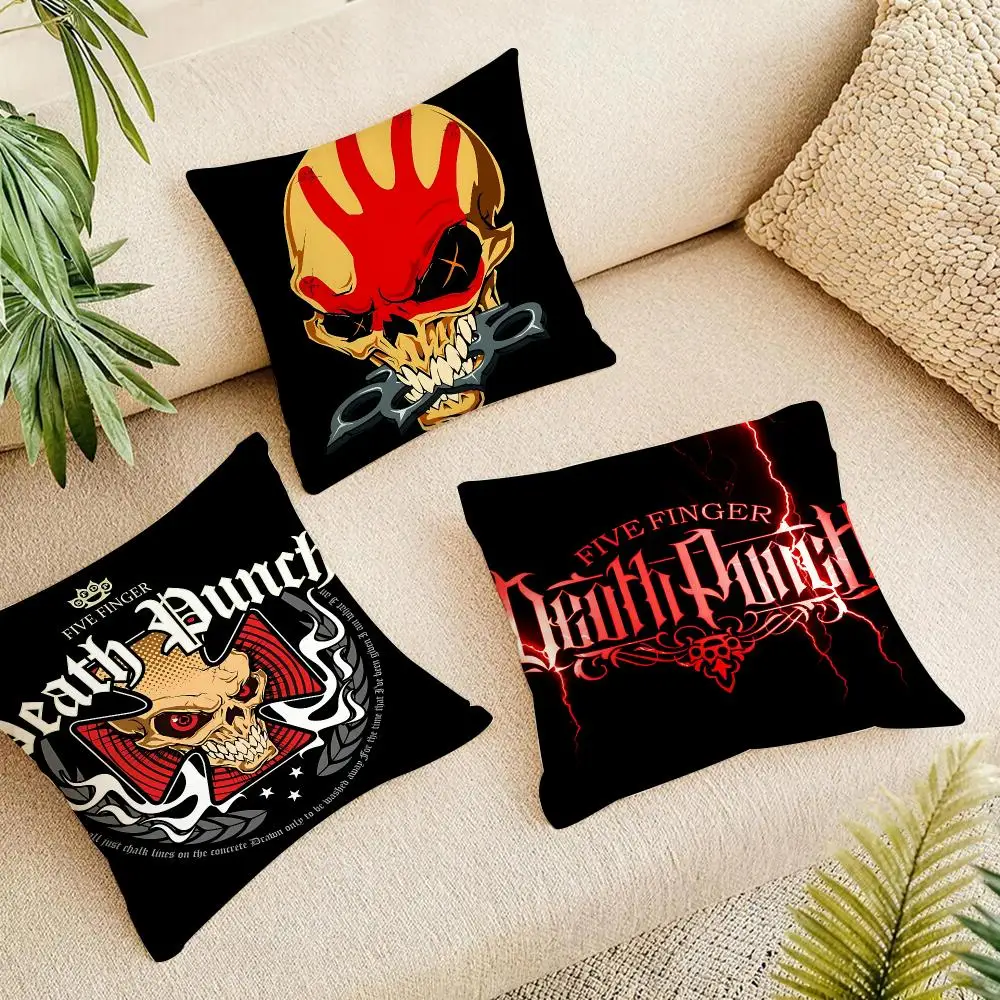 Metal Band Five Finger Cushion Cover Short Plush Pillowcase, Washable Wrinkle Resistant Cover for Bedroom Gift