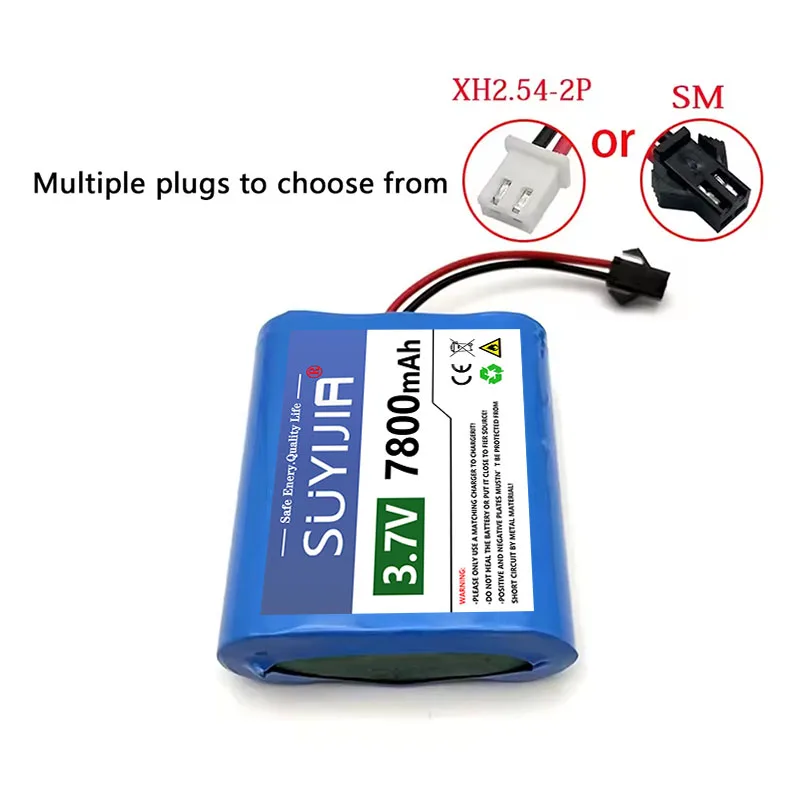 Brand new 3.7V-1S3P 18650 battery pack 7800mAh SM or XH2.54 plug with built-in BMS 1s3p protection board