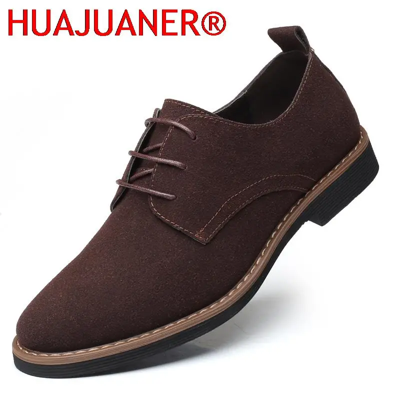 

Men Suede Leather Casual Shoes Spring Summer Mens Fashion Oxford Shoes Comfortable Men Lace-Up Flats Shoes Zapatos De Hombre