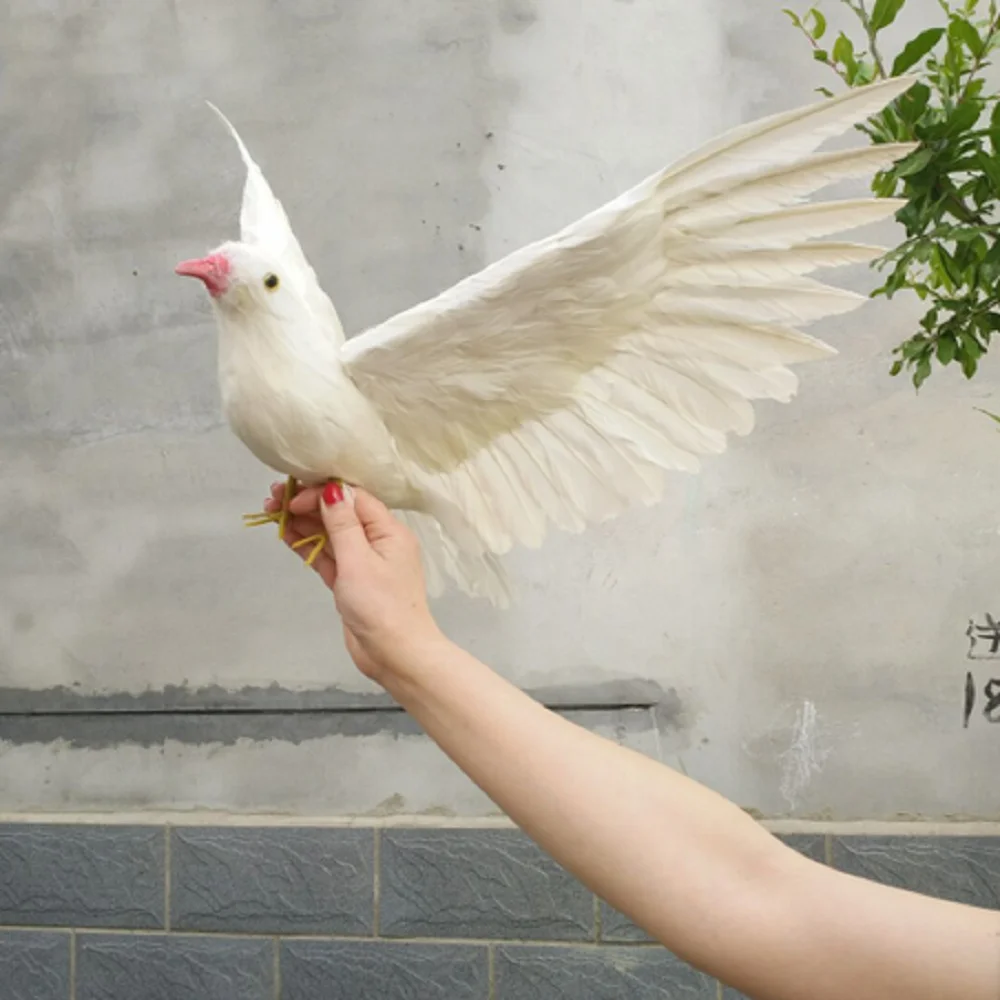 new beautiful simulatioin pengion model foam&furs wings dove bird garden decoration gift about 30x50cm xf2815