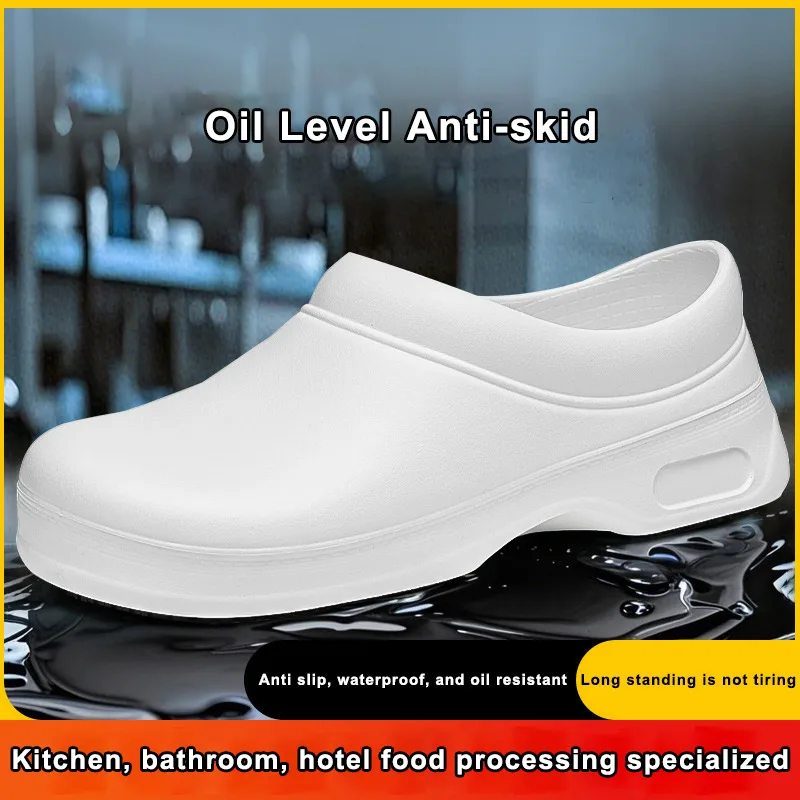 Non-slip Oil-proof Chef Shoes Indoor Kitchen Garden Working Shoes Lightweight Comfortable Breathable Universal Unisex Sandals