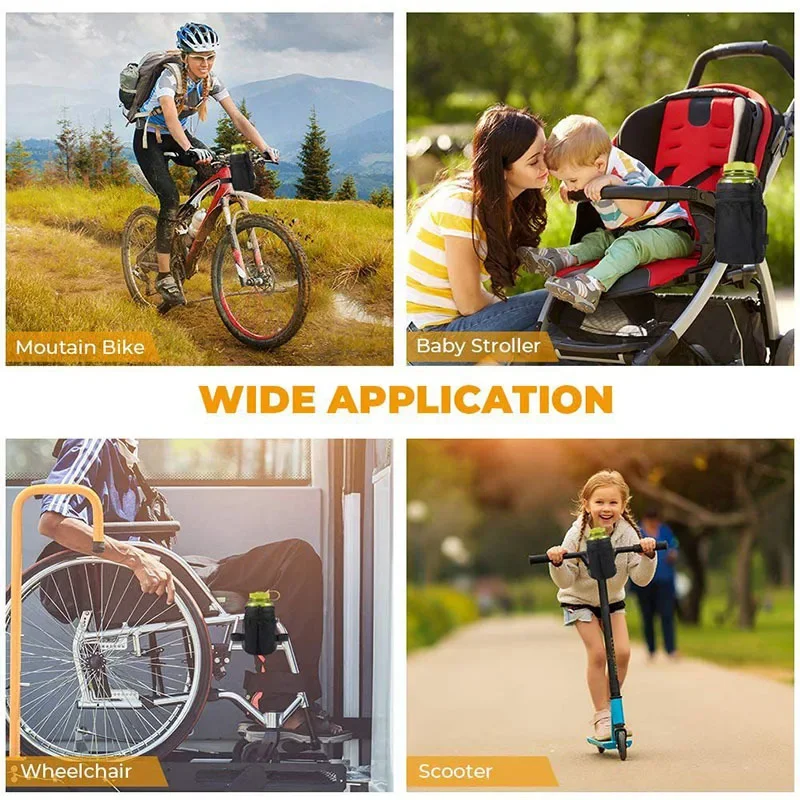 GEFENSI Bike Bottle Holder Cycling Handlebar Storage Bag Water Bottle Carrier Pouch Outdoor Camping Bicycle Stroller Scooter Cup