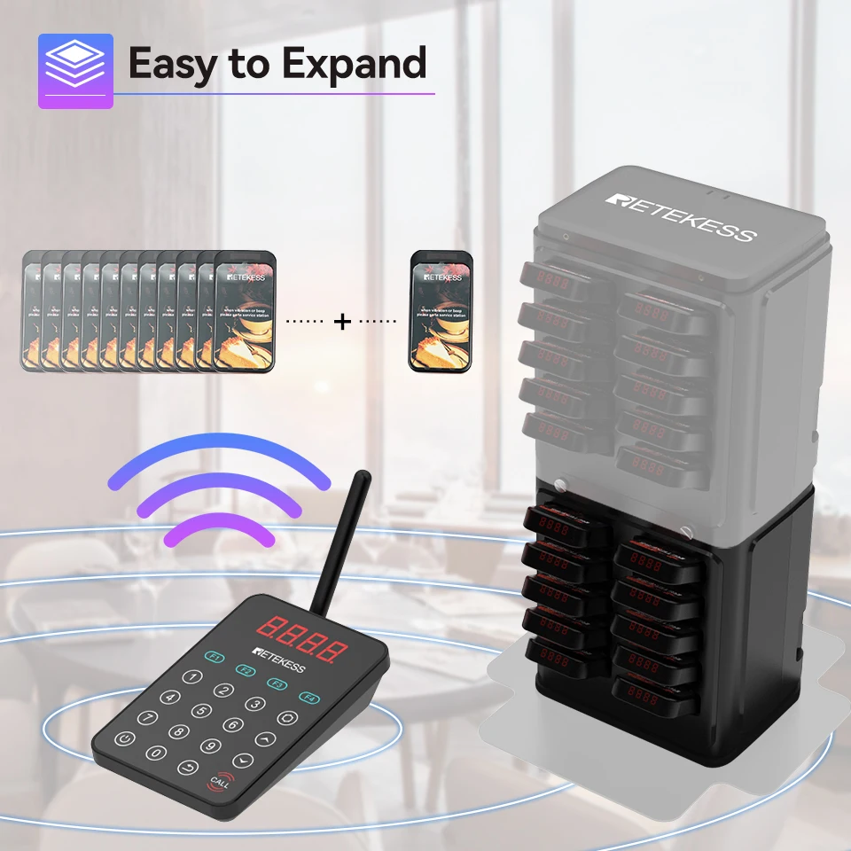 RETEKESS TD177 Restaurant-Pager-Rufsystem: Vibrations- und Klingel-Empfänger für Food Trucks, Cafés, Bars, Clubs und Gäste-Warteschlangen – Detail 11
