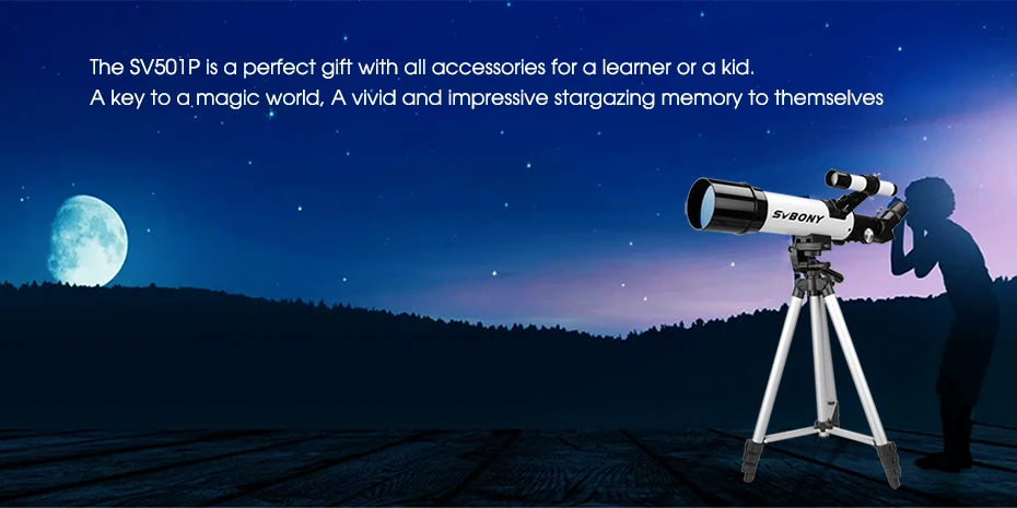 SVBONY SV501P Telescope for Beginners Adults, Astronomical Refracting Telescope for Gift Moon Planets, Astronomical Telescope
