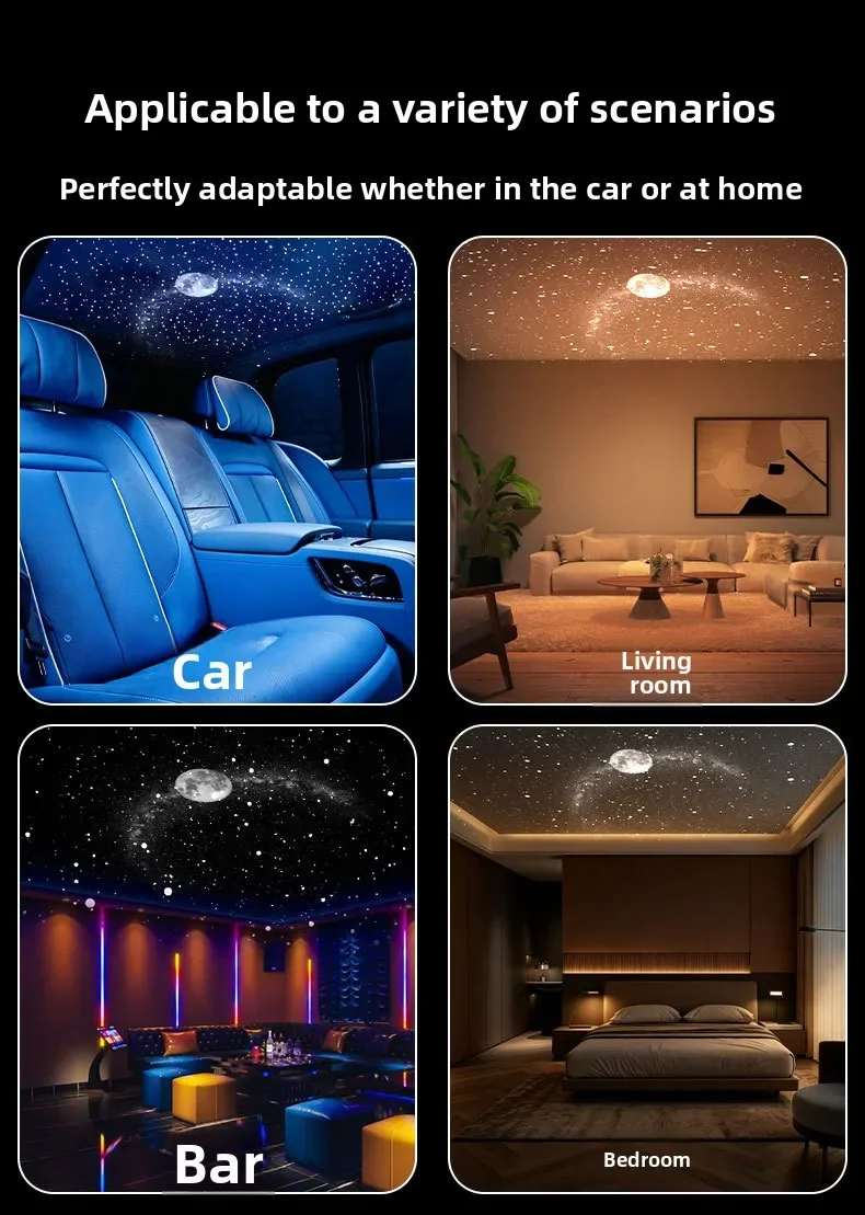 USB-Sternenhimmel-Projektorlicht, Winkelverstellbares Auto-Ambientelicht, Dekoratives Licht für Schlafzimmer, Wohnzimmer und Auto-Innenräume – Detail 13