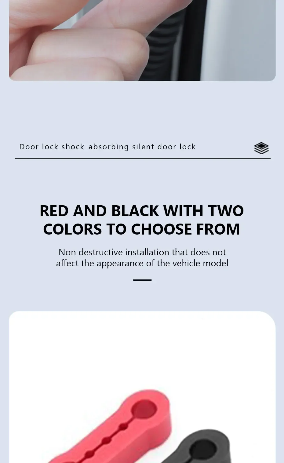 Universeller Autotür-Dämpfer, Schalldämpfende Elastische Silikon-Dichtungen, Auto-Türschließ-Stoßdämpfer, Zubehör – Detail 3