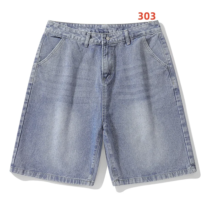 2025 Estate Nuovi Jeans larghi Pantaloncini da uomo Jeans larghi casual Retro Hip Hop Skateboarding Jeans da strada da uomo corti