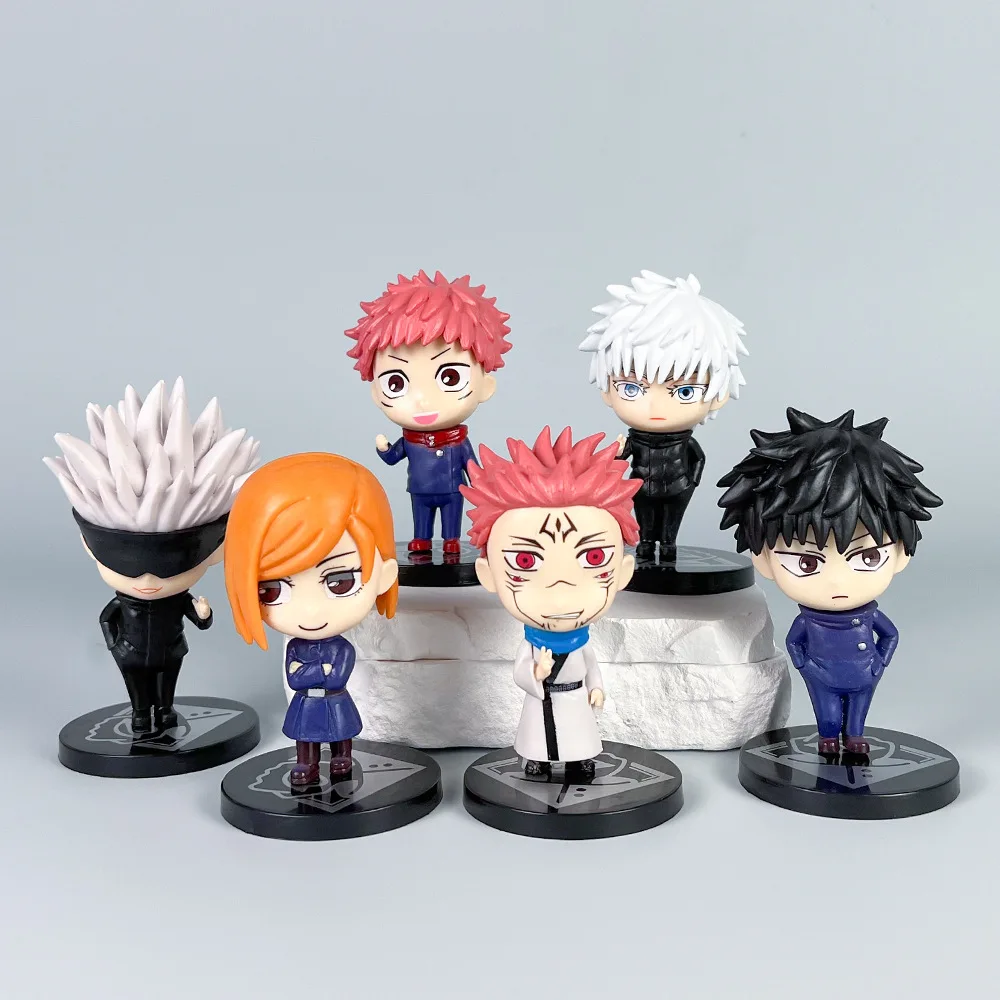 

Anime Jujutsu Kaisen Figure 9cm Itadori Yuji Gojo Satoru Fushiguro Megumi Kugisaki Nobara Ryomen Sukuna 6pcs Toys PVC Model Gift