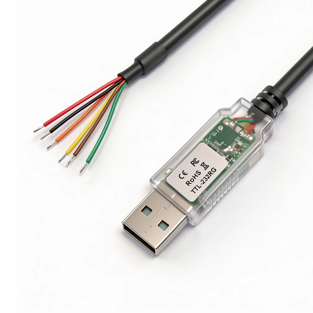 Feanteek TTL-232RG-VREG1V8-WE USB TO UART Cable Level 1.8V Compatible with Windows 11 10 8 7 Linux MAC OS Genuine FT232RL Chip