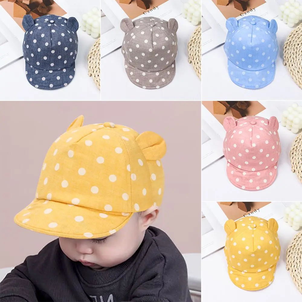 Spring Summer Autumn Outdoor Panama Cap Girls Boys Children Sun Hat 's Baseball Hat Dot Beach Caps Rabbit Ear Cap