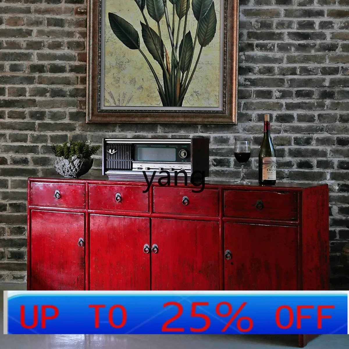 

Lh solid wood to make old dining side cabinets, new Chinese high-speed TV cabinets, four drawers and four doors, large capacity