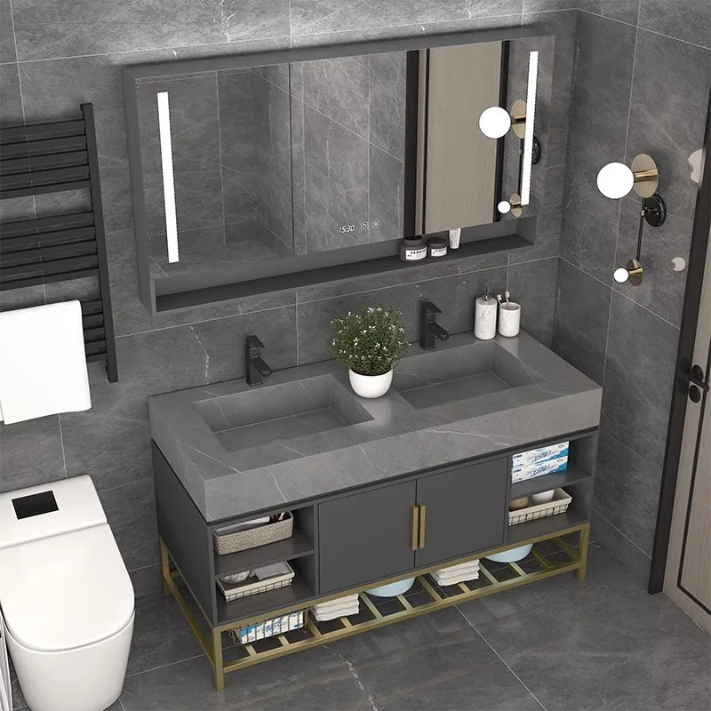Slate ceramic basin, bathroom cabinet, floor-to-ceiling washbasin, basin cabinet combination toilet washbasin