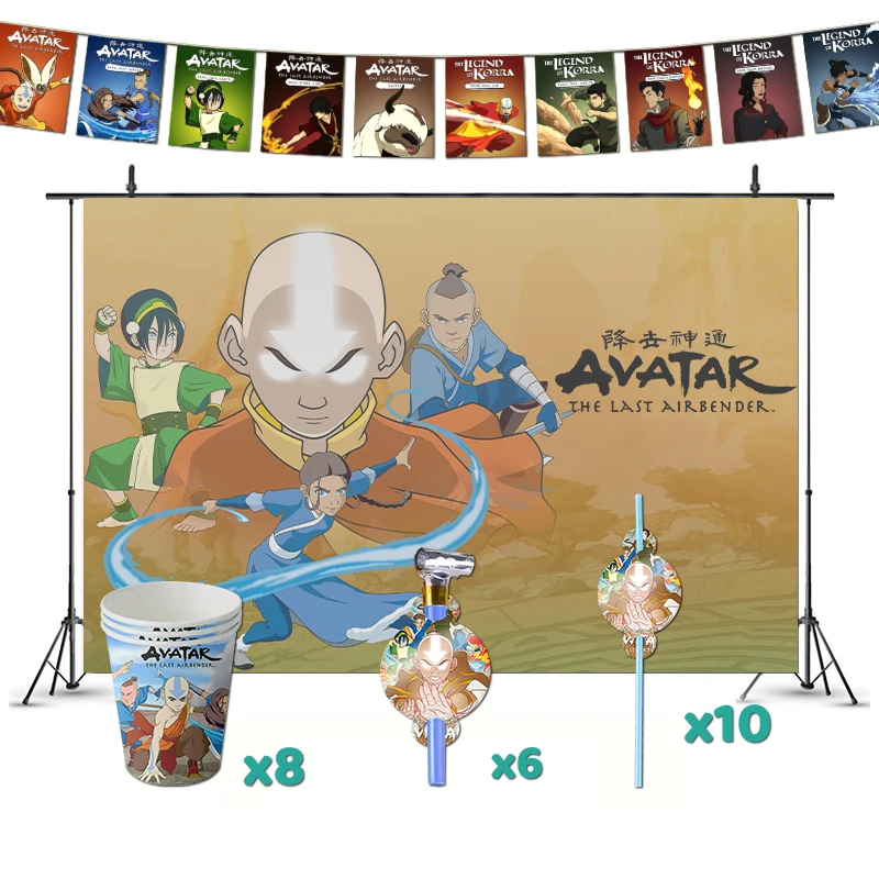 Avatar the Last Airbender Birthday Party Decoration The Legend of Korra Theme Supplys Banner Cups for Kids