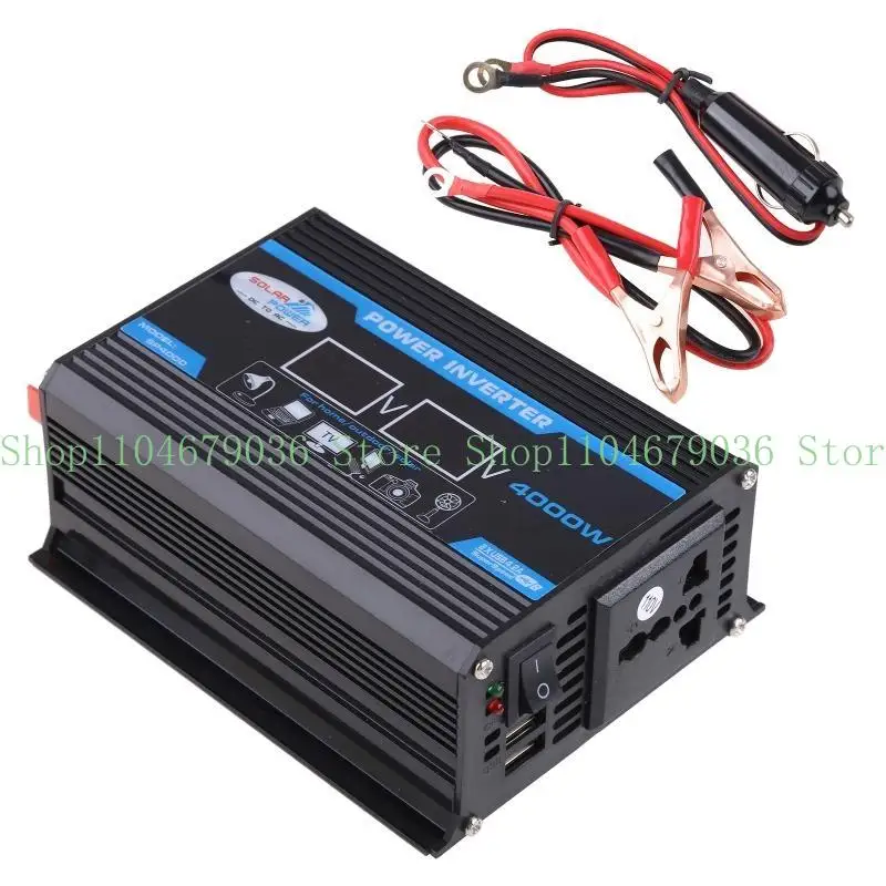 4000W 12V to AC 220/110V Power Inverter Volts Converter Dual USB Car Inverter with Dual USB Charging Ports