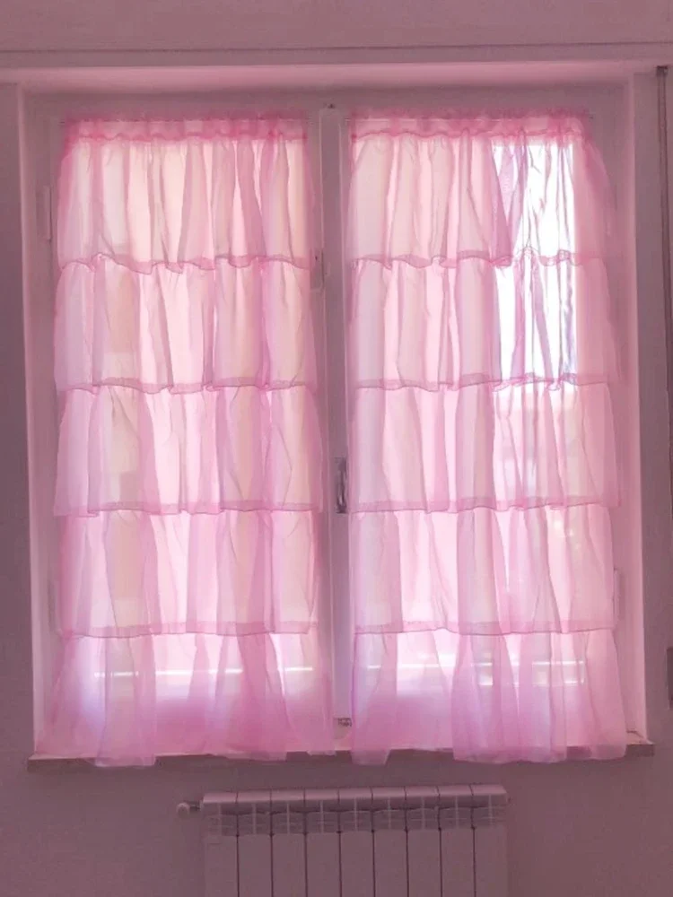 Sheer Voile Tulle Window Curtains, One Panel, Maiden Ruffle Style, Fashion sheer window treatments