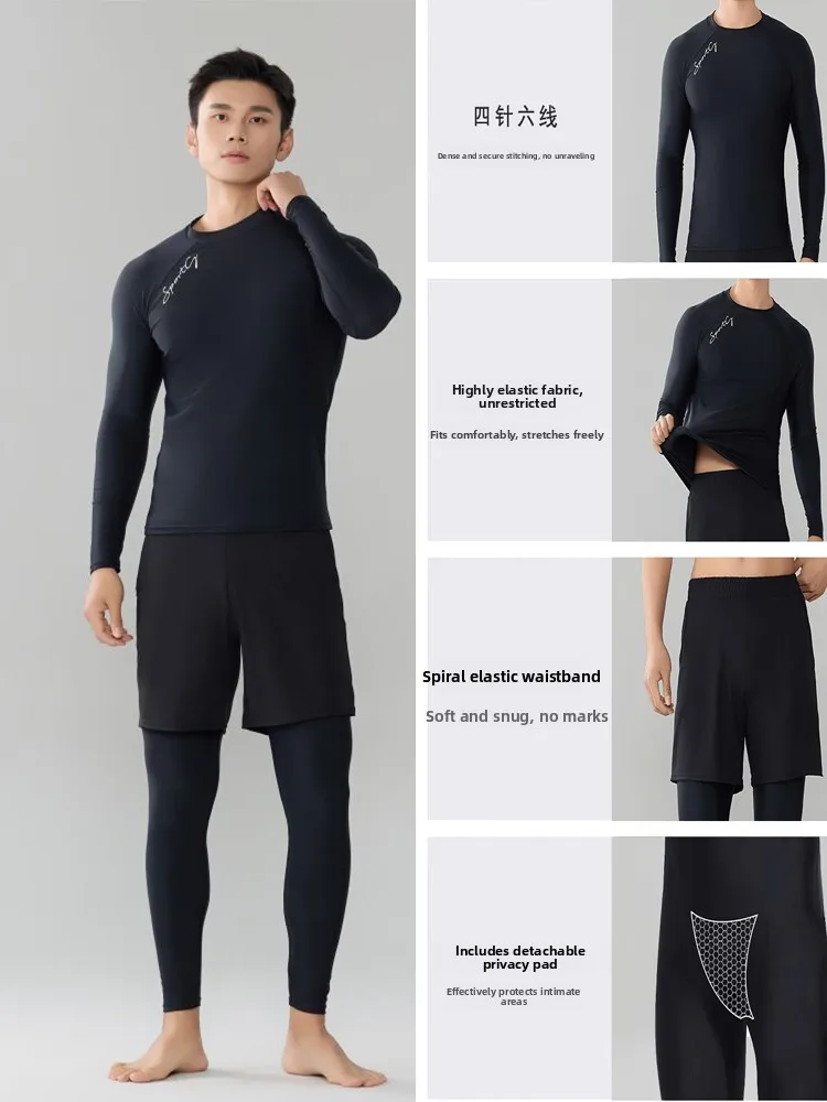 

Men's Large Size Seperate Wetsuit Swimming Suit Full Body Sun Protection Surfing Suit Tee Piece Set Jellyfi Suit Diving Suit
