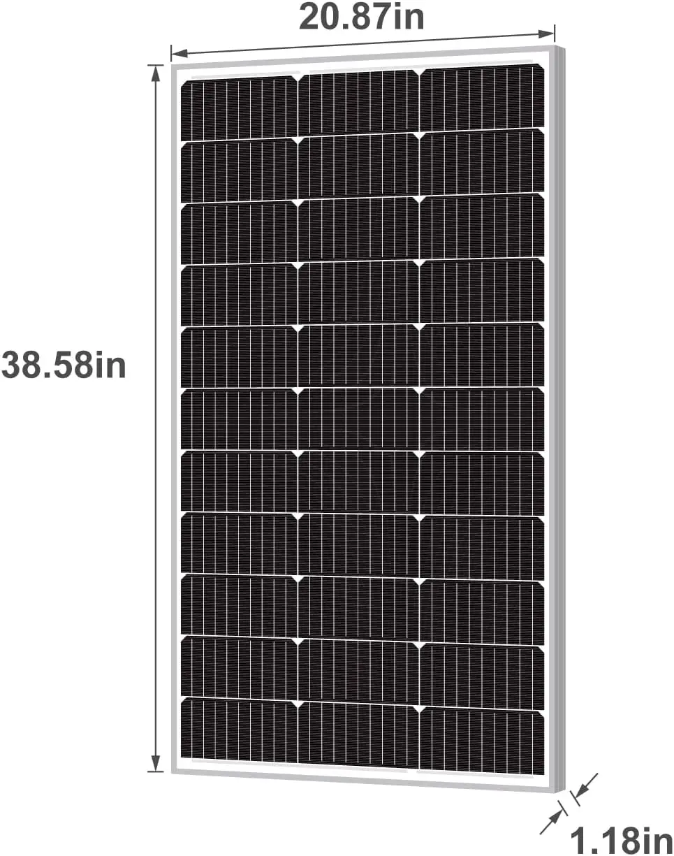 Imagem -02 - Painel Solar Mono para rv Marine Módulo pv Monocristalino Alta Eficiência 12 Volts 9bb 100w Peças