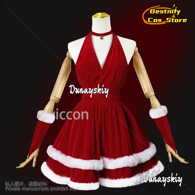 Vestido de Navidad Lolita, falda roja, disfraz de Anime, uniforme para club nocturno, traje de Carnaval de Año Nuevo para Halloween, mujer y niña personalizado