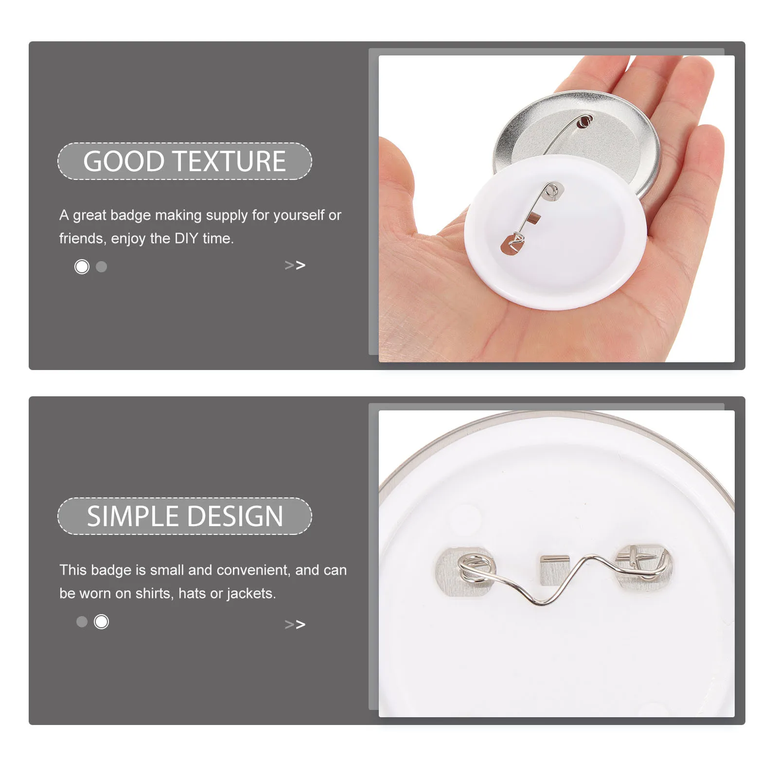 

1Set Metal Plastic Badge Parts DIY Blank Button Supplies for Craft Making Accessories Button Making Supplies Metal Badge Shell