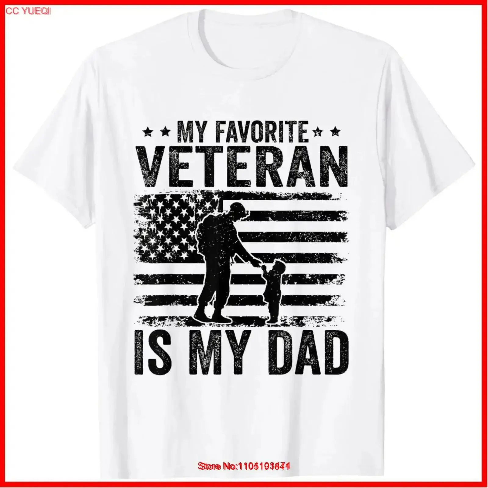 

Father Veterans Day My Favorite Veteran Is Dad White Cotton T Shirt S 5XL vintage Washed Stylish Slightly Breathable graphic
