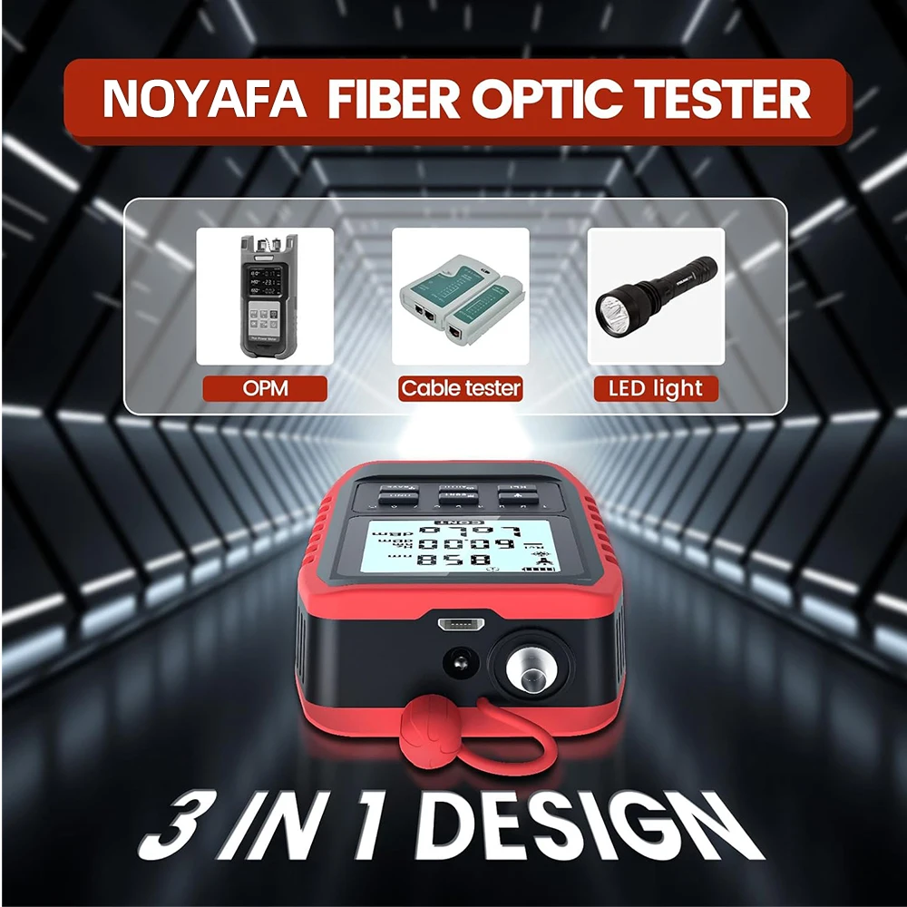 Noyafa Mini Optical Power Meter FC SC ST Fiber Optic Tester Network Cable Tester Visual Fault Locator Fiber Optic Fault Tester