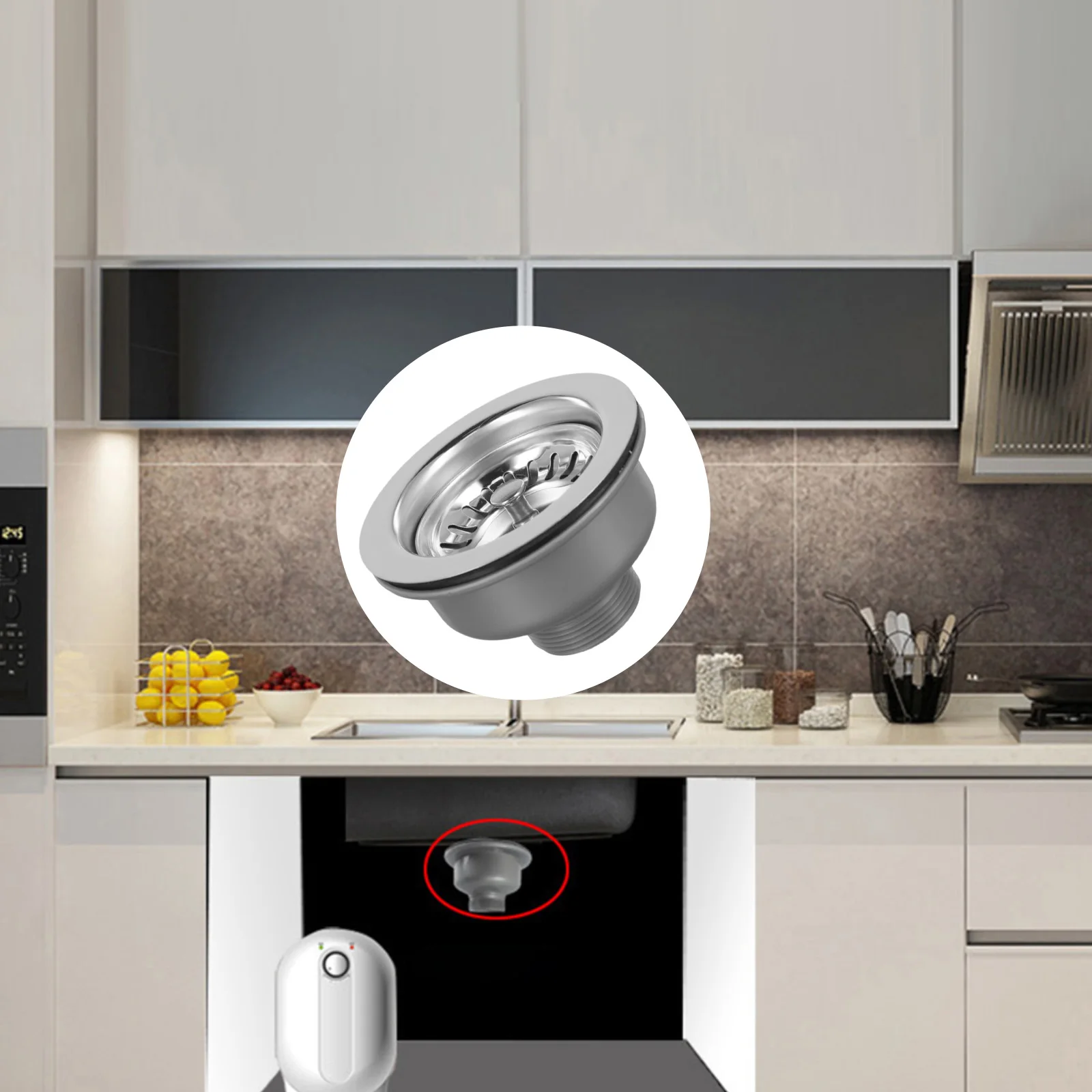 

Фильтр для раковины с фланцем из нержавеющей стали, 114 мм, необходимый комплект для кухонных отходов для эффективного дренажа, легко чистится и обслуживания