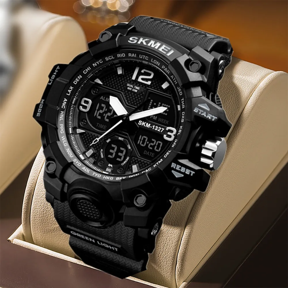 

SKMEI электронные часы для мужчин, многофункциональные цифровые часы с хронографом, водонепроницаемые электронные часы с двойным механизмом Reloj Hombre