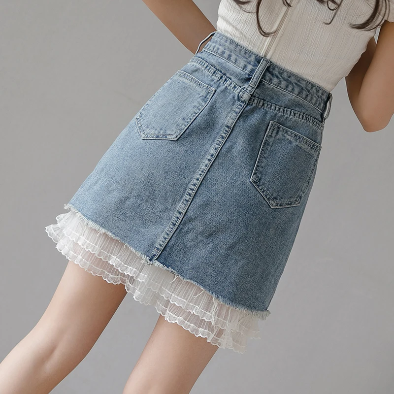 2023 primavera verão outono nova moda casual sexy mulher mini saia feminino ol denim saia bpy6553