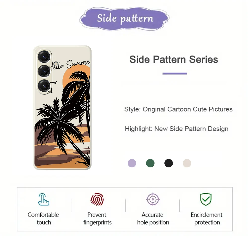 الصيف جوز الهند الظل قضية الهاتف لسامسونج غالاكسي S25 S24 S23 S22 S21 S20 الترا زائد S20FE S21FE S23FE S24 FE S10 زائد غطاء
