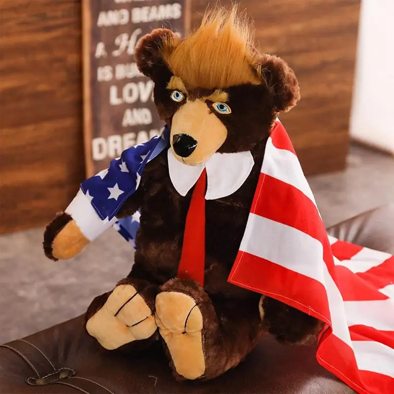 President Bear Plush Toy Jumper Bear Animal Toys Plushie Pillow Soft Stuffed Animal Throw Plush For Bedroom Living Room Sofa