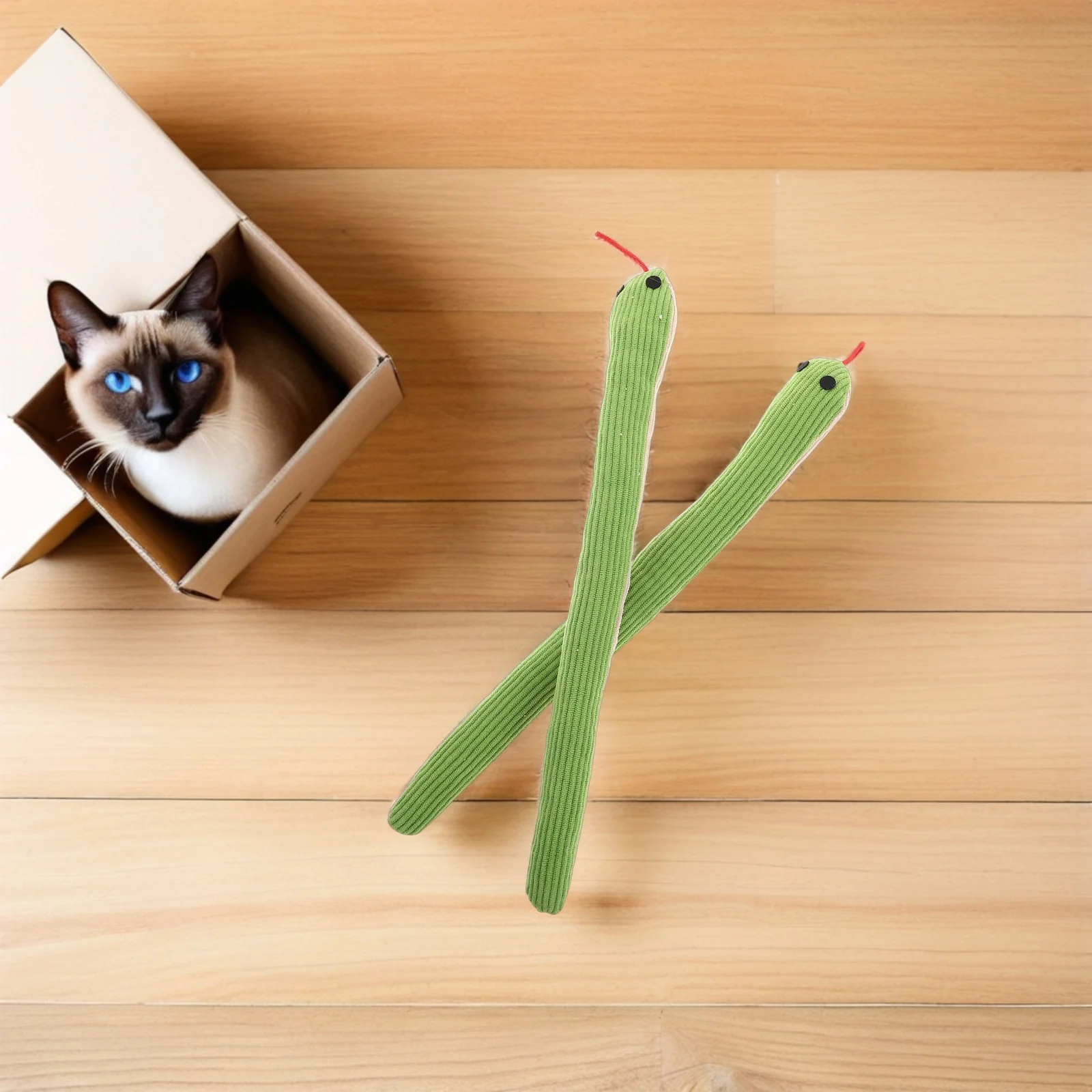 

10pcs Cat Squeaky: Realistic Snake For Cats Interactive Corduroy Chew Teething Biting Simulation Stuffed Chewing Pet Squeak