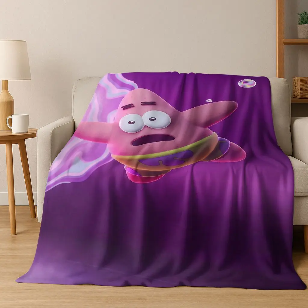 الكرتون S-سبونجبوب سكوير باتريك ستار الفانيلا بطانية لينة رمي بطانية للسرير غرفة نوم غرفة المعيشة السفر نزهة هدية #5