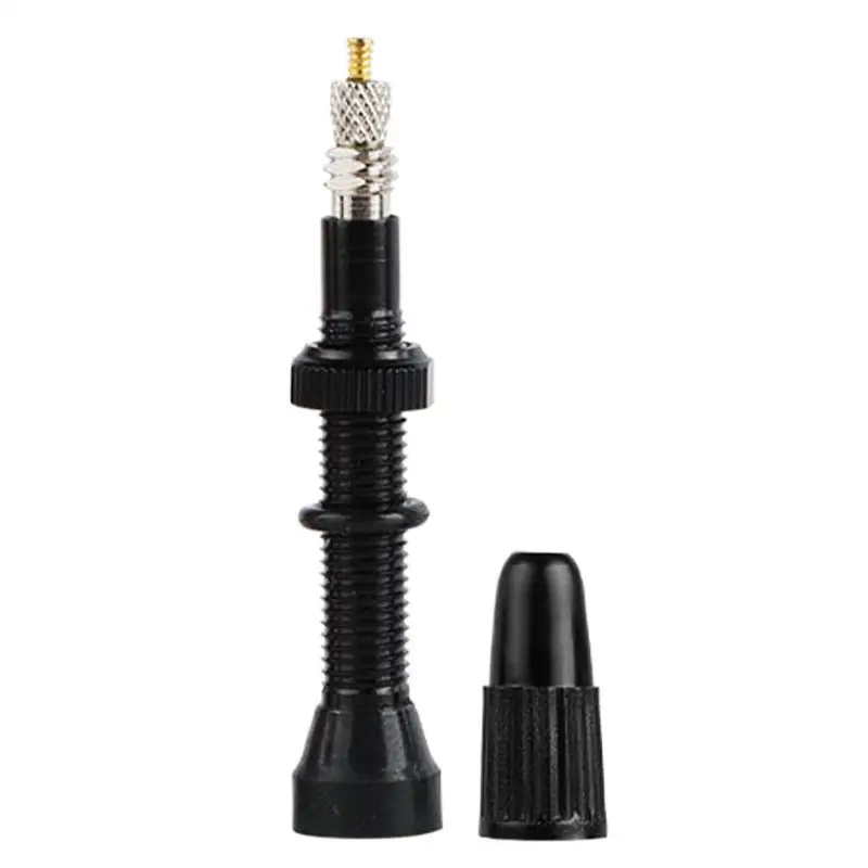 Bicycle Tubeless Tire Prest Valve Brass Core Anti-leakage Alloy Stem With Cap Cover 40/60/80/100/120mm Valve Stems For Tubeless