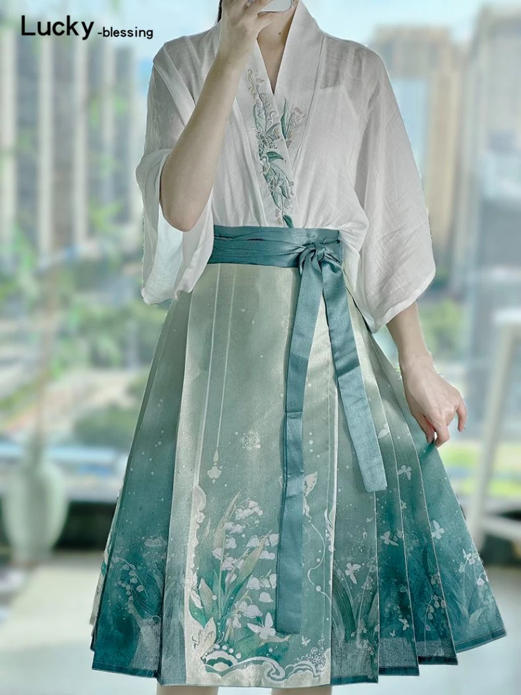 New Chinese Style Horse-faced Skirt Made in Song Dynasty, Daily Student Version, Summer Thin Style