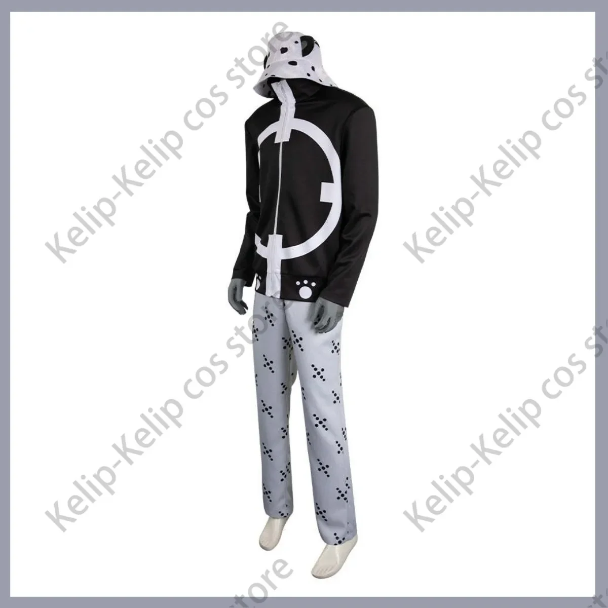 Anime Bartholemew Kuma Costume Cosplay sorbetto regno Pacifist cappotto nero cappello uniforme Set completo adulto uomo carnevale vestito di Halloween