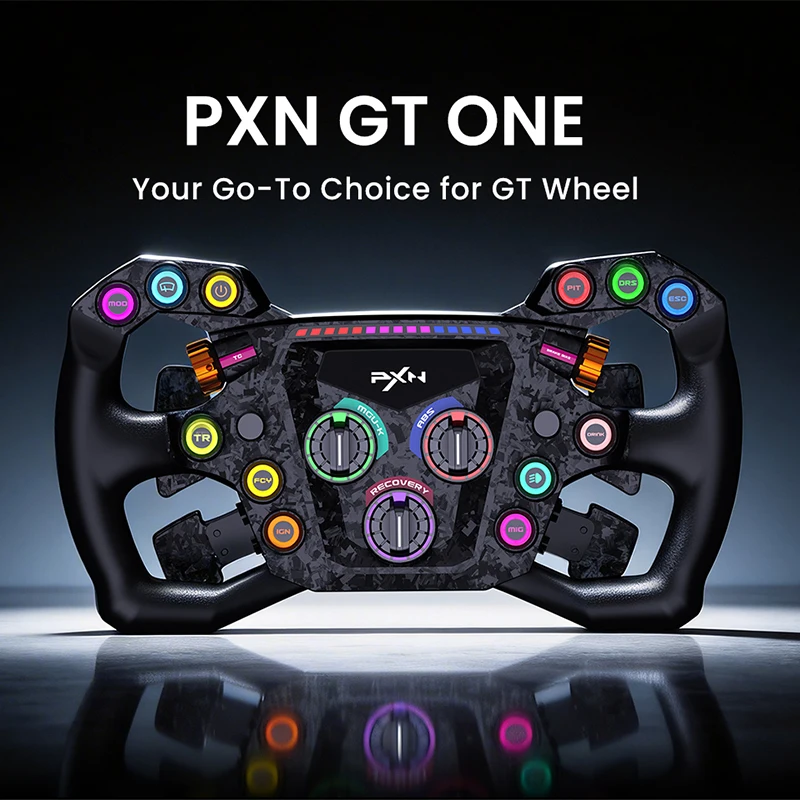 PXN GT ONE Racing Simulator Custom Button F1 Formula Quick Release Carbon Fiber Paddle Game Steering Wheel GT Wheel Controller view 2