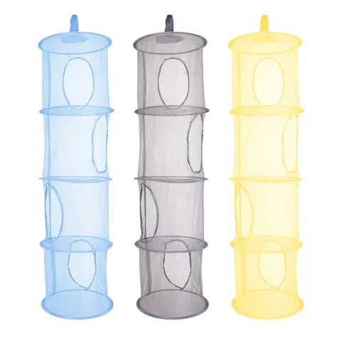 हैंगिंग मेश स्टोरेज बैग फोल्डेबल टॉय स्पेस सेवर बास्केट 4 टियर G5AB 8 best sales लटकती टोकरी भंडारण - №3