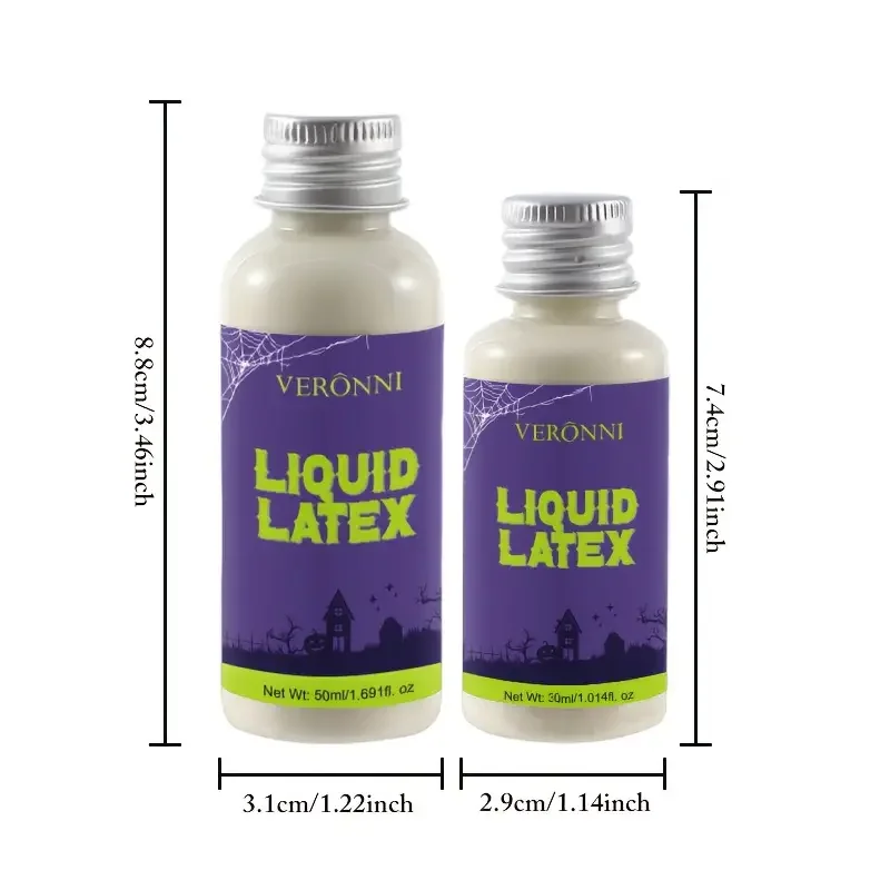 مكياج سائل سريع الجفاف من اللاتكس SFX، مستحضرات تجميل زومبي للهالوين المؤثرات الخاصة مكياج آمن للوجه والجسم واقعية وقابلة للغسل