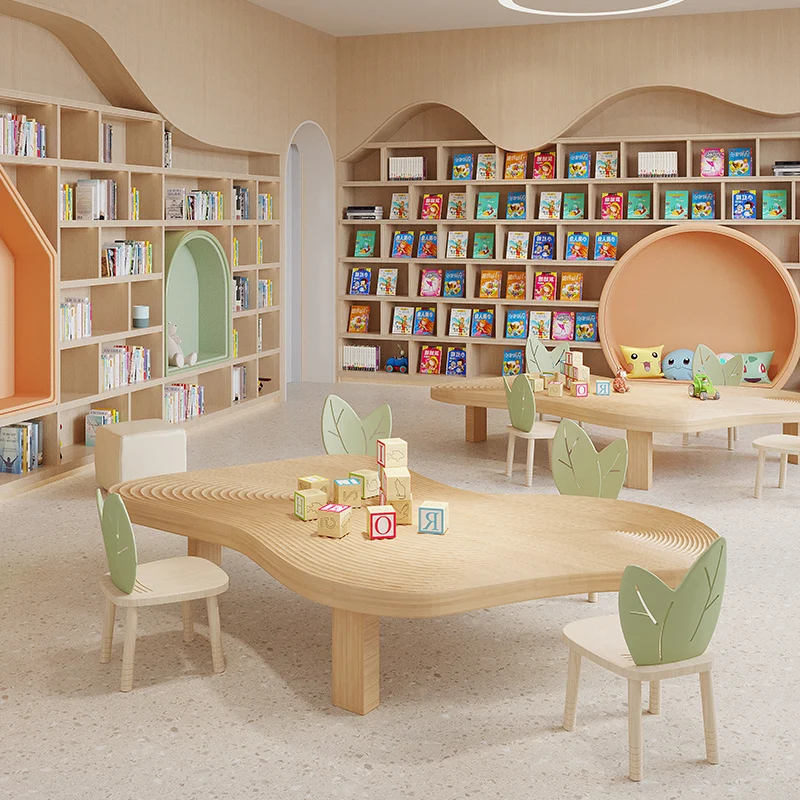 

Chiquitos Modern Cloud Shaped Wood Furniture Children's Table Chair Combination for School Daycare Preschool Classroom