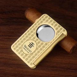 Habanos Gold Cigar Cutter Trinidad Guillotine Stainless Steel Straight Cigar Scissors Cool Gadget Cigar Accessories