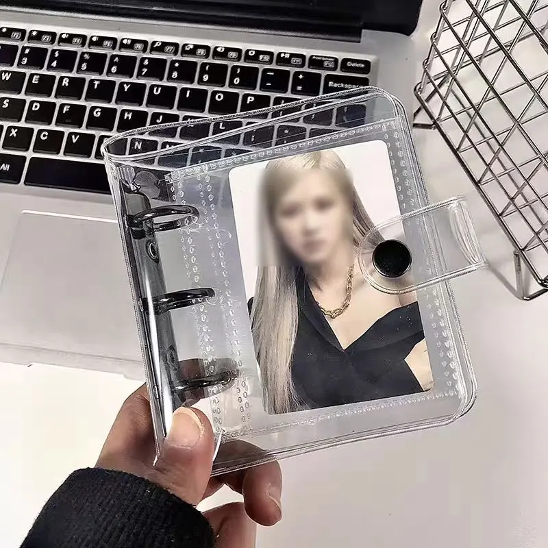 A8 30pcs 3 Hole Transparent Laser File Binder Sleeves Notebook Loose Leaf DIY Document Bag Binder Rings Storage Binding Folder