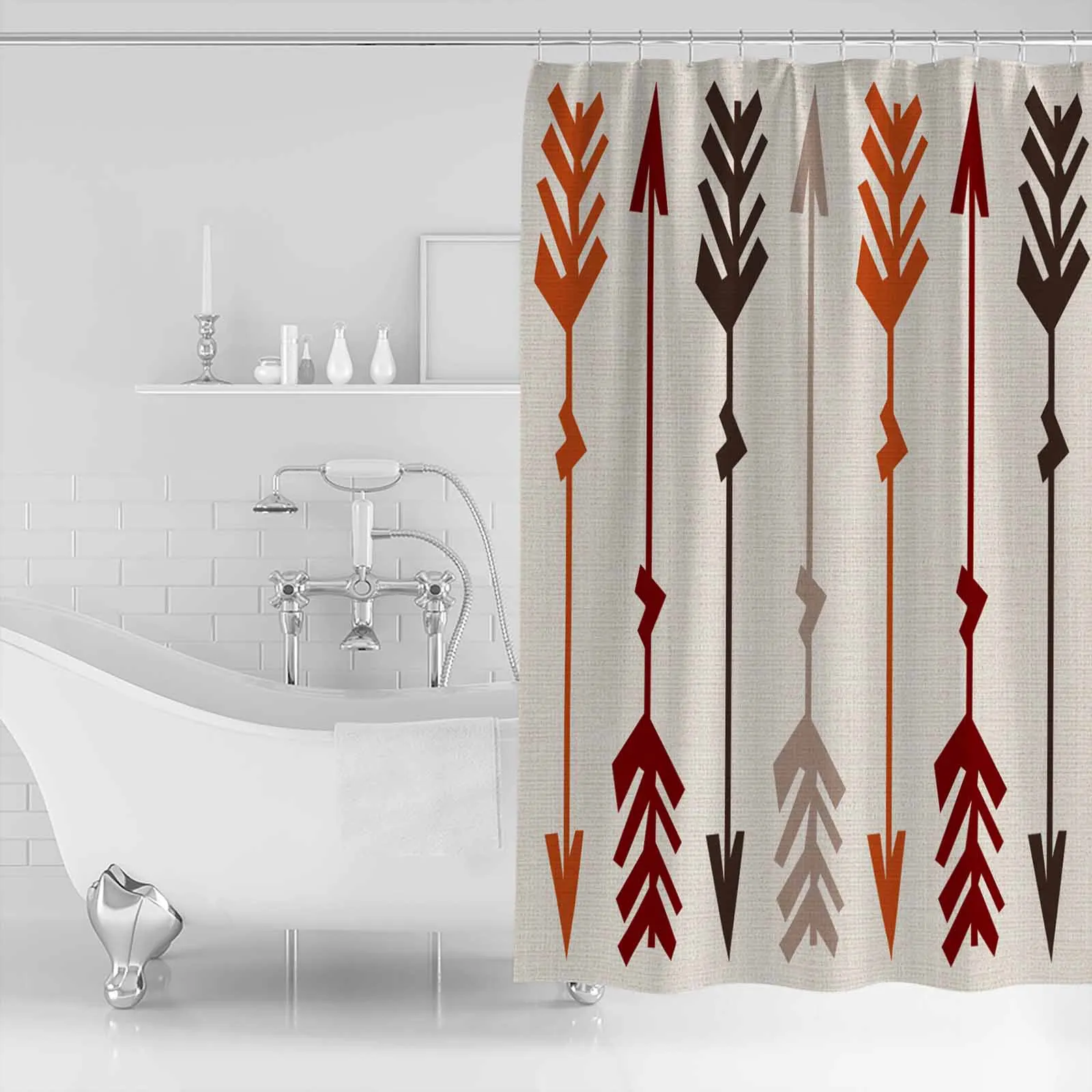 Arrow Indian Retro Shower Curtains Waterproof Bath Curtains Home Decor Modern Luxury Bathroom Curtain