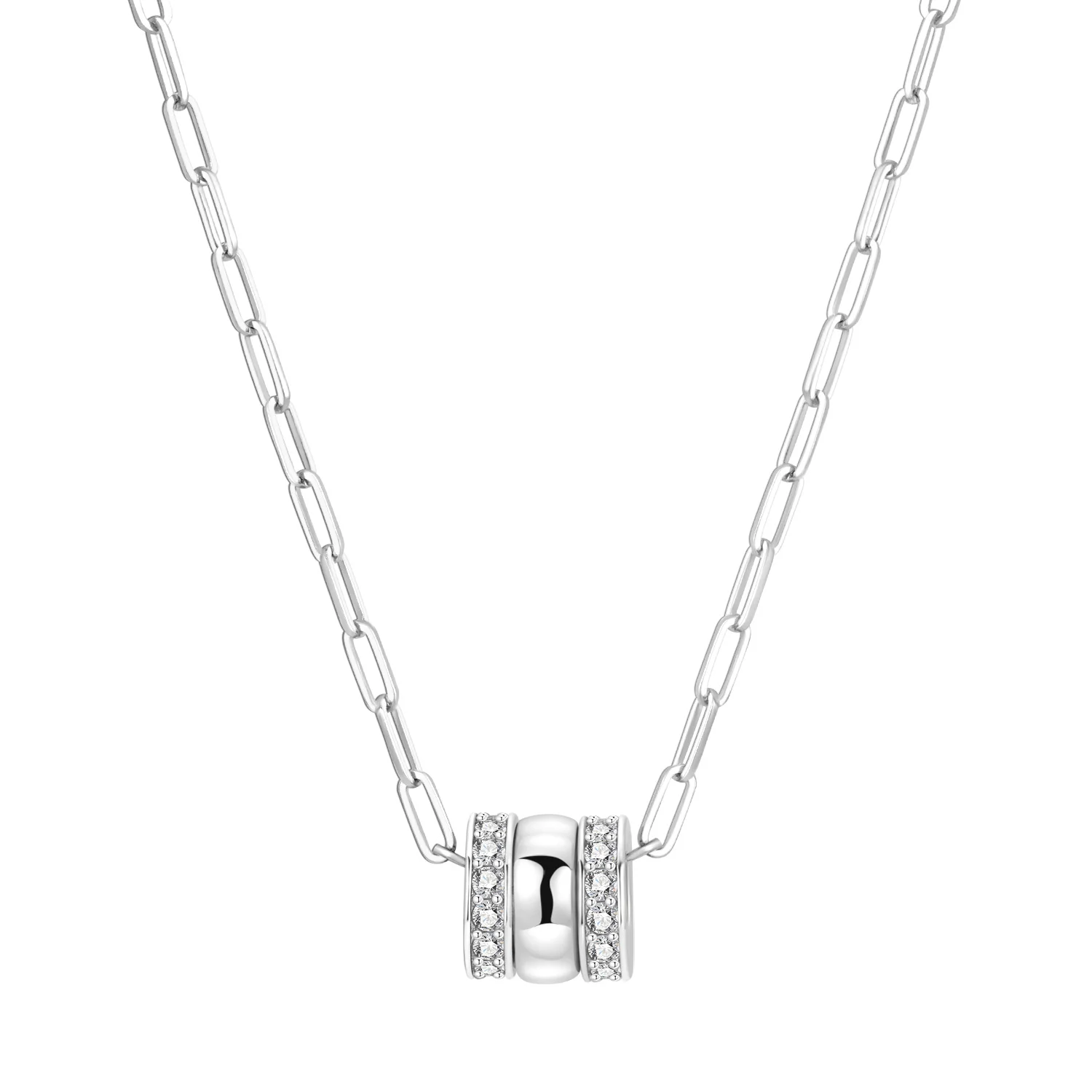 

Cycuff S925 Sterling Silver Simple 3-Ring Design Necklace for Women Birthday Original Gifts Fashion Fine Jewelry