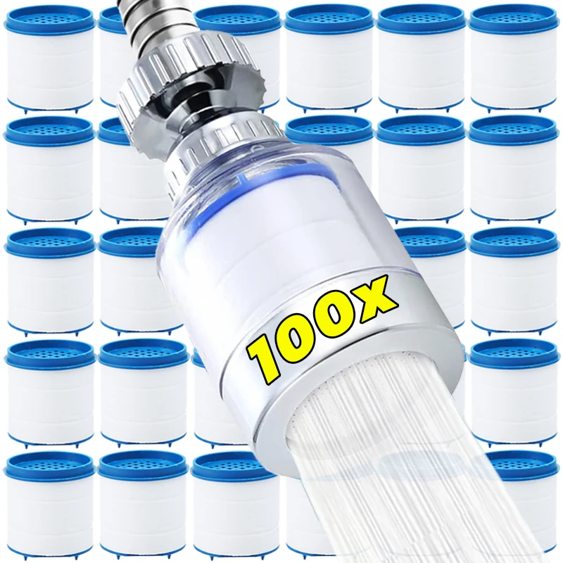 Elementos filtrantes para grifo, filtro purificador de agua de algodón para lavabo de baño, cabezal de ducha, sistema de limpieza de filtración, 10/100 Uds.