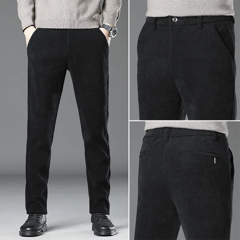 2024 primavera e autunno inverno nuova moda High-end Boao Fleece Slim All Match pantaloni Casual a gamba dritta piccola