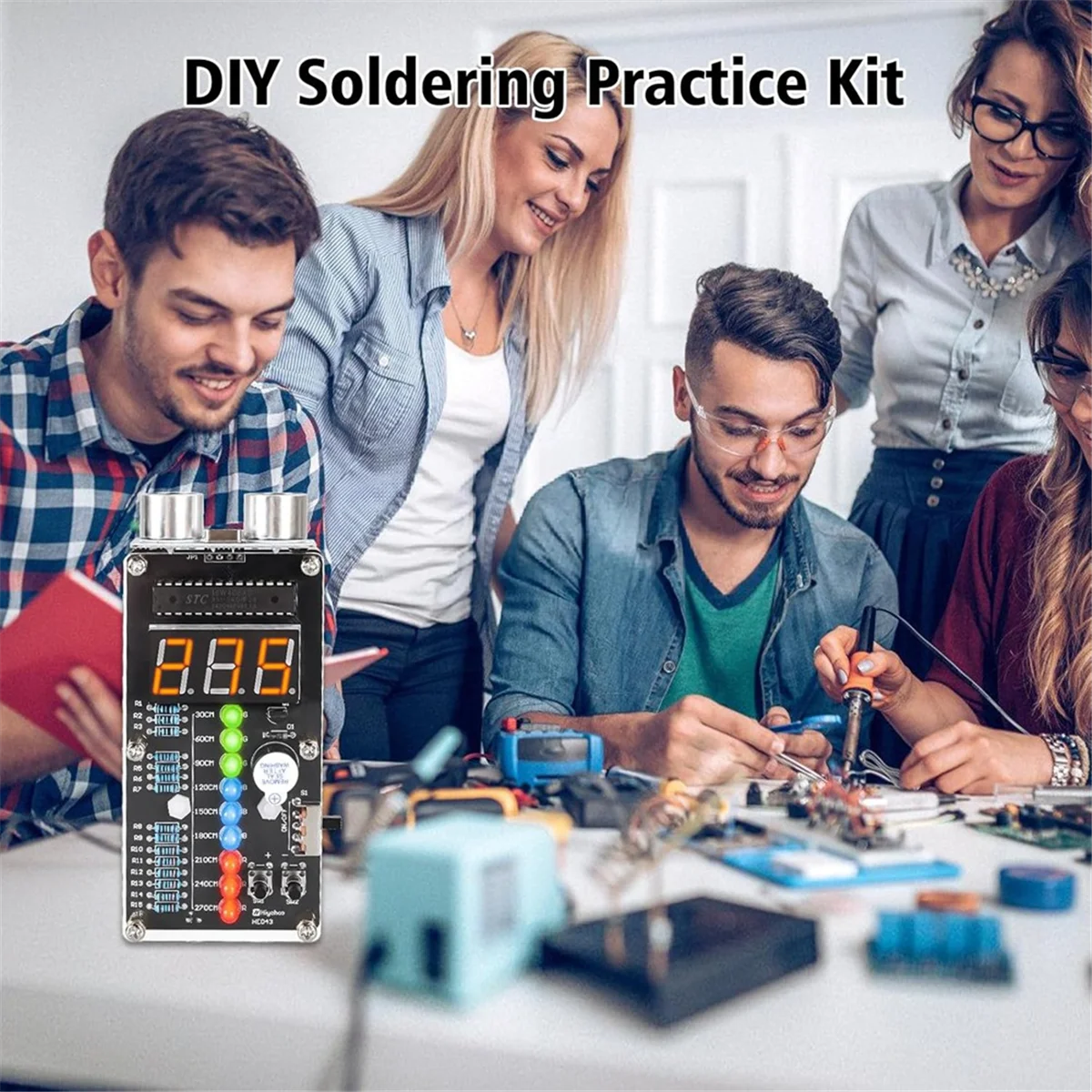 

Ультразвуковой дальномер, сигнализация, комплект для самостоятельной сборки, ультразвуковой дальномер SR04, комплект для сварки со светодиодной подсветкой, сварка STEM