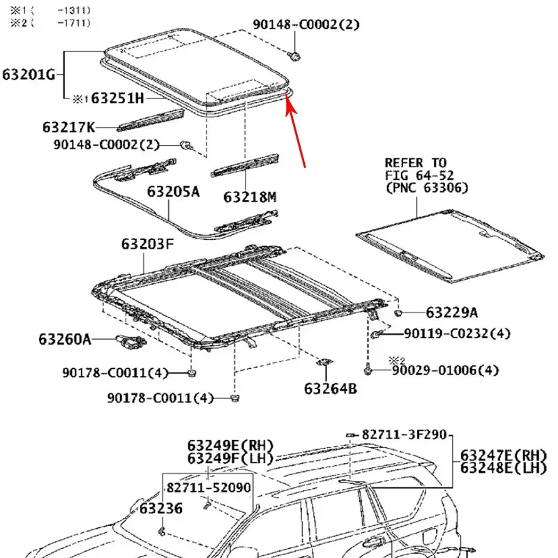 Tira de borracha de vedação impermeável para telhado solar, vidro preto, Toyota Land Cruiser Prado 120 150 LC150 LC120